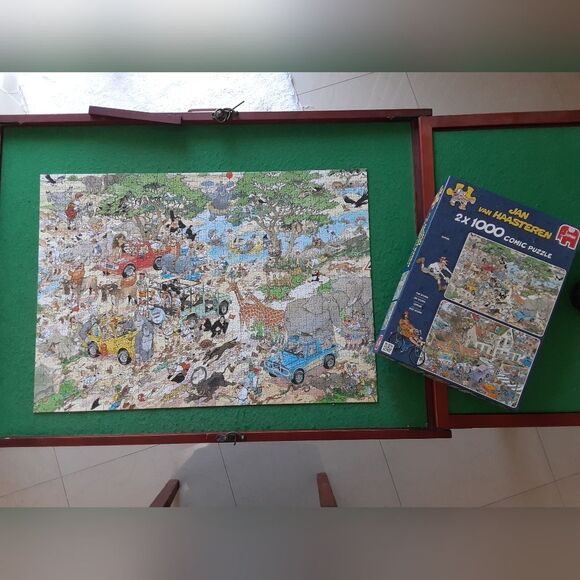 Jan Van Haasteren 2x1000 piece puzzle set "The Storm" & "Safari" 100% COMPLETE - Picture 2 of 2